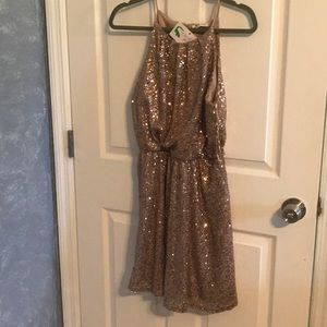 NWT Gold Sequined dress size Large